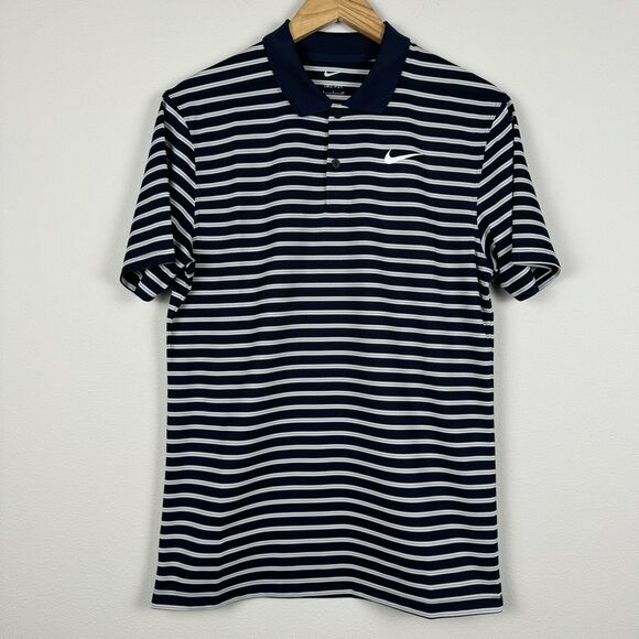 Nike Dri-FIT Victory Striped Golf Polo Men’s Size Small Obsidian Blue DH0829-451 - Picture 2 of 7